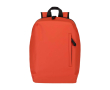 Anti-theft synthetic leather backpack with rear access 18L 15\" laptop colour dark orange