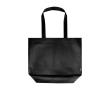 Water-resistant recycled plastic tote bag with wide base 30L 150g/m² colour black
