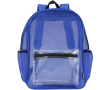 Transparent recycled mesh backpack with front pocket 18L colour royal blue