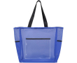 Transparent recycled mesh tote bag with zip 23L colour royal blue