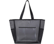 Transparent recycled mesh tote bag with zip 23L colour black