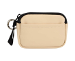 Recycled synthetic leather wallet with ring and zip colour brown