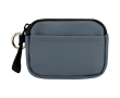 Recycled synthetic leather wallet with ring and zip colour bondi blue