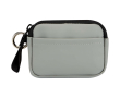 Recycled synthetic leather wallet with ring and zip colour grey