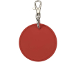 Round recycled synthetic leather keyring with integrated ring colour mahogany