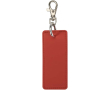 Rectangular recycled synthetic leather keyring with ring colour mahogany