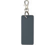 Rectangular recycled synthetic leather keyring with ring colour bondi blue