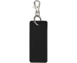 Rectangular recycled synthetic leather keyring with ring colour black