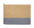 Slim certified paper toiletry bag with soft lining 3L colour navy-blue