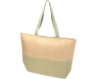 Woven straw paper bag with zip and base, 21L capacity colour marbled green