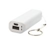 Colourful promotional powerbank with keyring, 1,200 mAh colour white