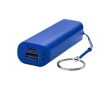 Colourful promotional powerbank with keyring, 1,200 mAh colour royal blue