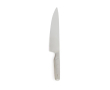 Curved Japanese steel kitchen knife with wide blade colour silver