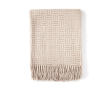 Geometric, patterned promotional blanket made of acrylic colour light brown