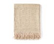 Geometric, patterned promotional blanket made of acrylic colour grey