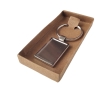 Classic rectangular metal keyring with box colour silver