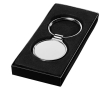 Classic round high-gloss metal keyring colour silver