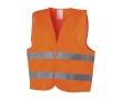 Polyester vest for high visibility security colour orange