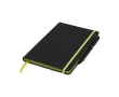 Notebook with pen and colour details, A5 lined pages colour lime
