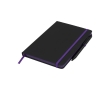 Notebook with pen and colour details, A5 lined pages colour violet