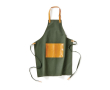 Branded apron with vegan leather pocket, 500 g/m² colour green