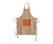 Branded apron with vegan leather pocket, 500 g/m² colour brown