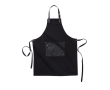 Cotton apron with leather-look details and buckle fastening colour black