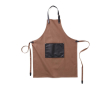 Cotton apron with leather-look details and buckle fastening colour brown