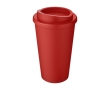 Quality double-insulated plastic travel mug, 350 ml colour red