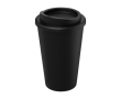 Quality double-insulated plastic travel mug, 350 ml colour black