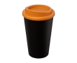 Quality double-insulated plastic travel mug, 350 ml colour orange