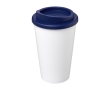 Quality double-insulated plastic travel mug, 350 ml colour blue