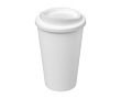 Quality double-insulated plastic travel mug, 350 ml colour white