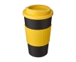 Insulated plastic travel mug, 350 ml colour yellow