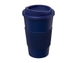 Insulated plastic travel mug, 350 ml colour dark blue