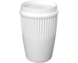 Reusable cup with 360° lid and insulating rim 350ml colour white