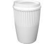 Reusable recycled plastic single-wall cup 350ml colour white
