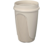Single-wall cup with 360° lid and insulating rim 350ml colour sand