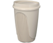 Reusable cup with clip lid and insulating band 350ml colour sand