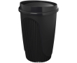 Reusable cup with clip lid and insulating band 350ml colour black