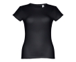 Women's fitted cotton T-shirt, 150 g/m2, THC Sofia colour black