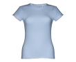 Women's fitted cotton T-shirt, 150 g/m2, THC Sofia colour light blue