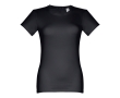 Women's fitted cotton T-shirt, 190 g/m2, THC Ankara colour black