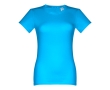 Women's fitted cotton T-shirt, 190 g/m2, THC Ankara colour cyan blue