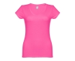 Women's fitted V-neck T-shirt, 150 g/m2, THC Athens colour fuchsia