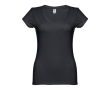 Women's fitted V-neck T-shirt, 150 g/m2, THC Athens colour black