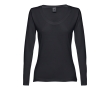 Women's long-sleeved cotton shirt, 150 g/m2 colour black