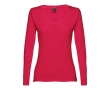 Women's long-sleeved cotton shirt, 150 g/m2 colour red