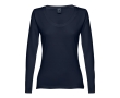 Women's long-sleeved cotton shirt, 150 g/m2 colour navy-blue