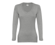 Women's long-sleeved cotton shirt, 150 g/m2 colour marbled grey